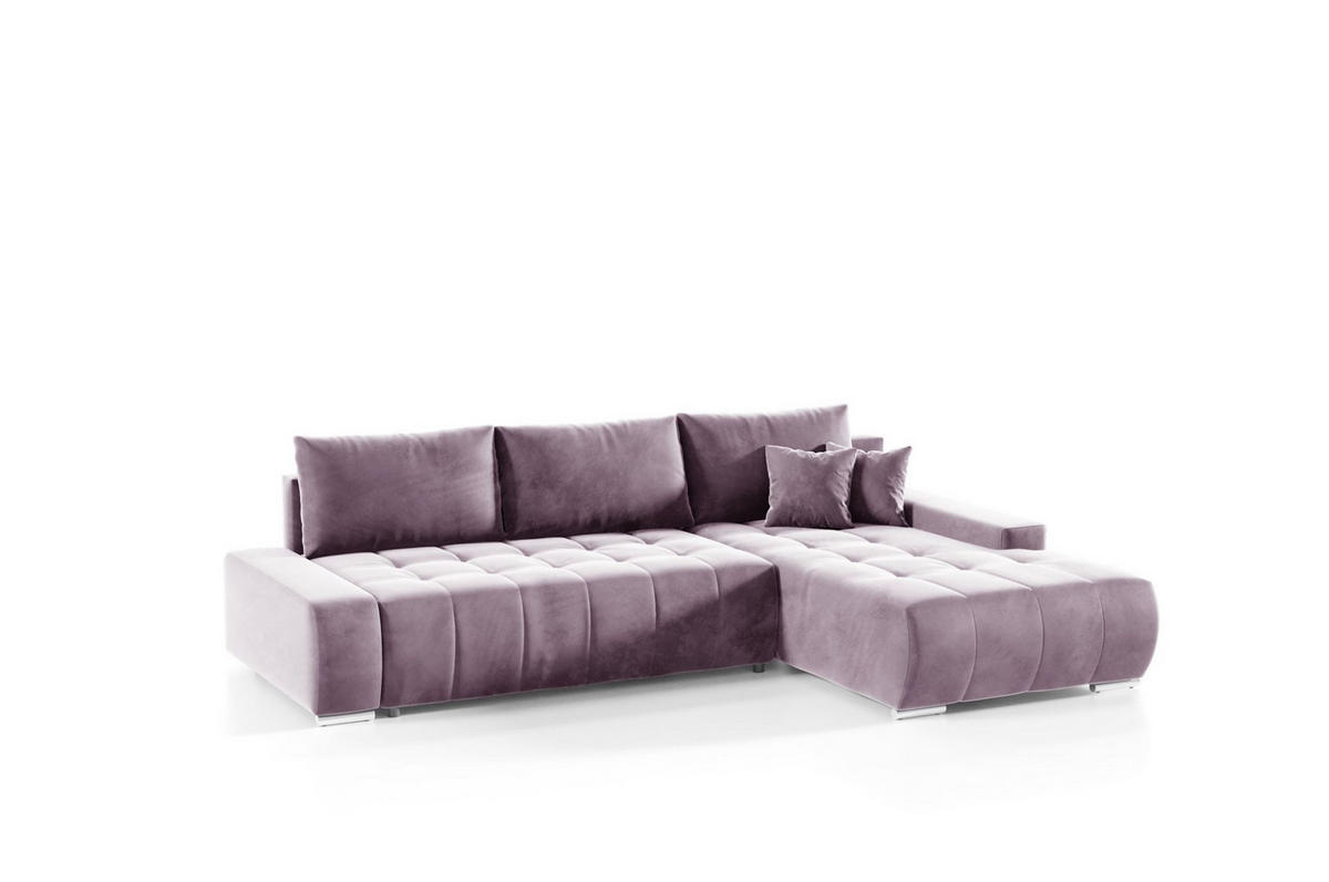 ECKSOFA Vogar In Monolith - Violett, Holzwerkstoff/Textil (265/185cm) - Fun Möbel