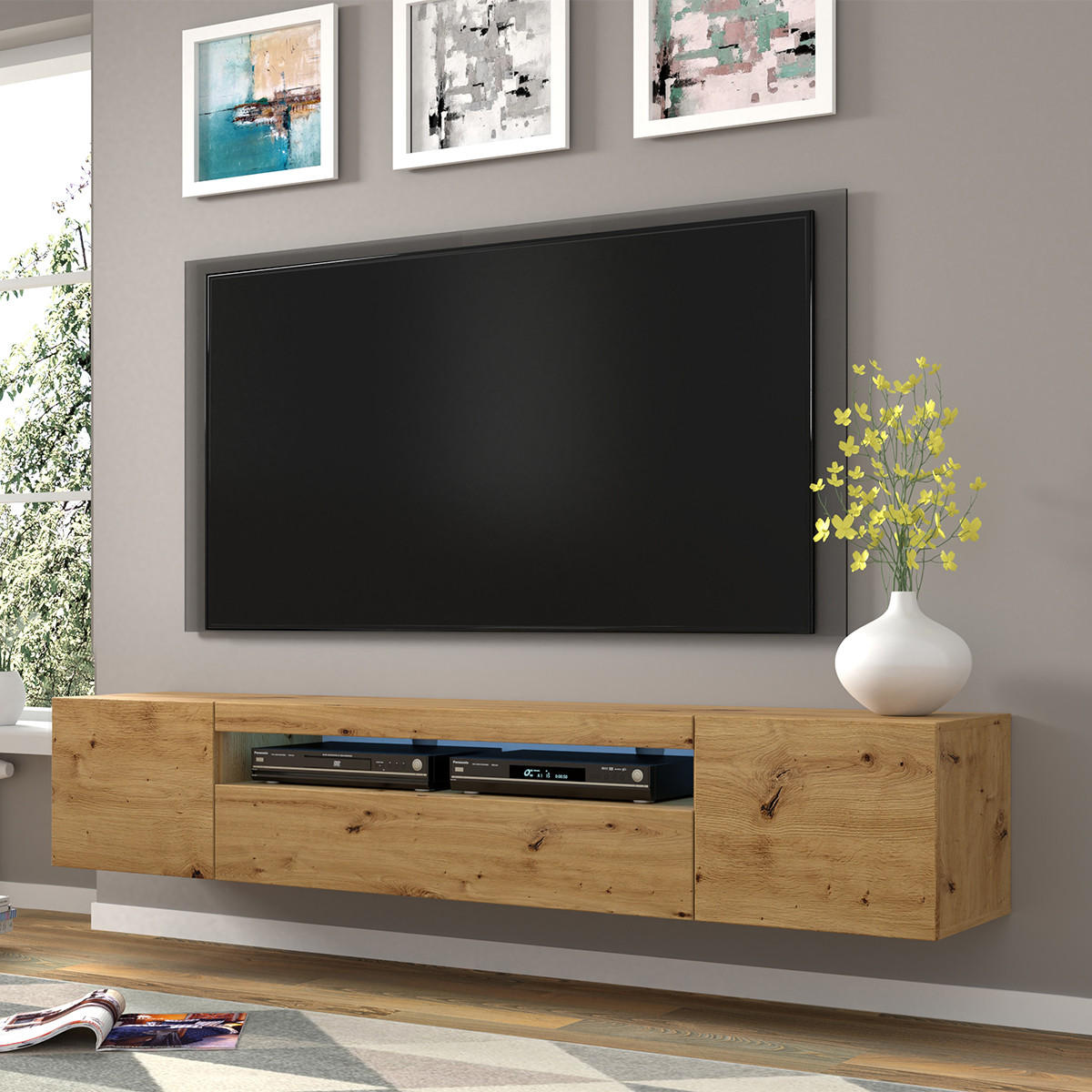 TV-MÖBEL Aurus Holz - Braun, Holzwerkstoff (200/36/37cm) - Petits-meubles