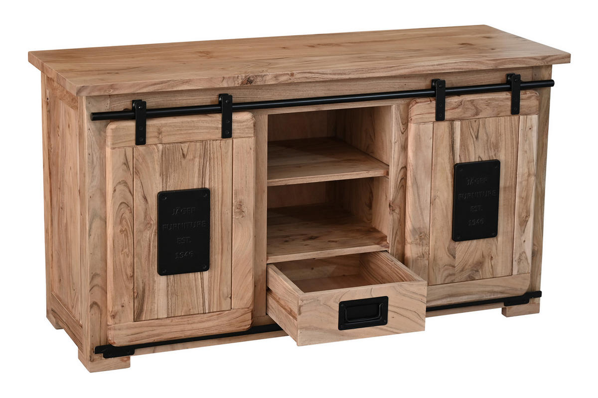 LOWBOARD LIBRO - Beige/Naturfarben, Holz (128/70/45cm) - SAM