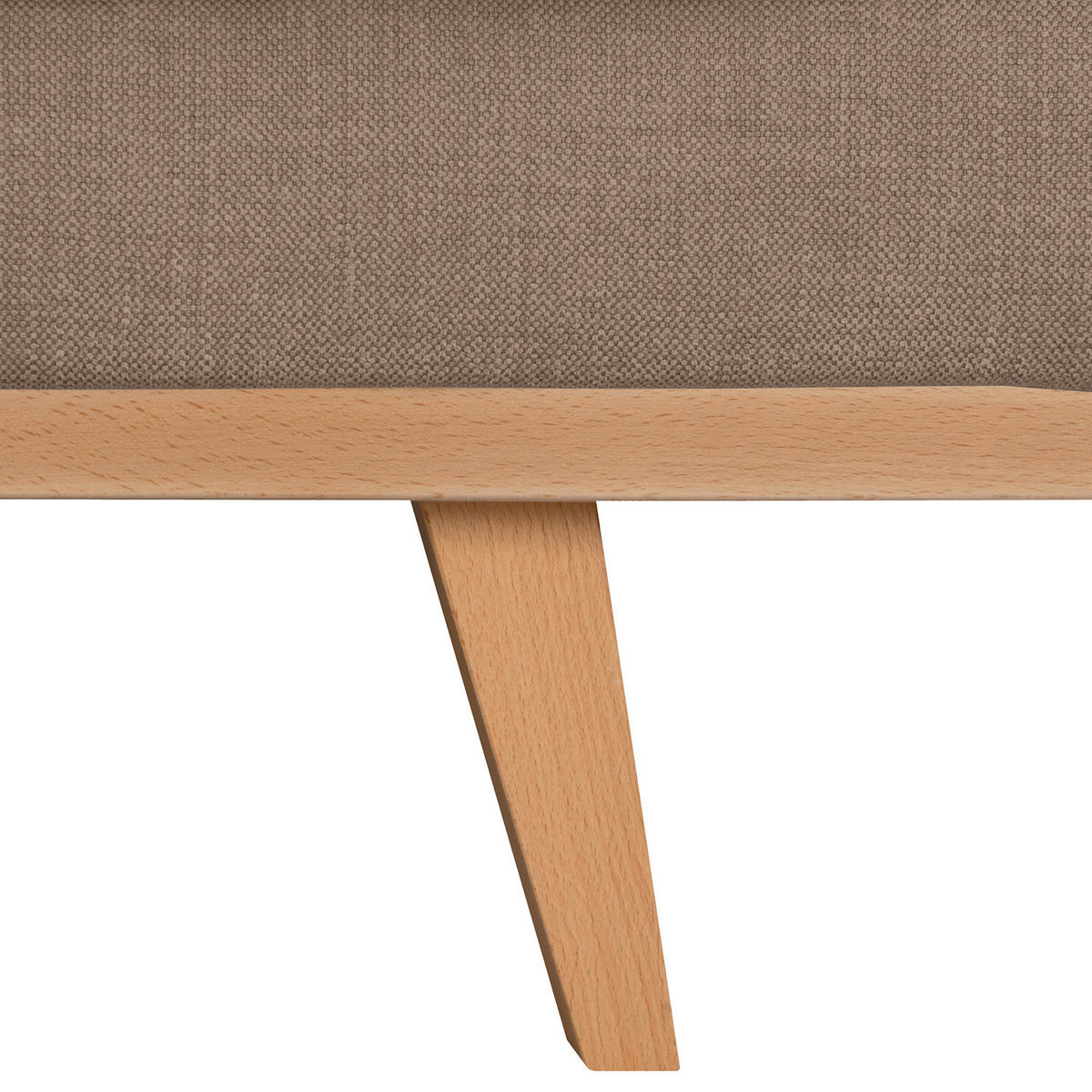 HOCKERBANK - Taupe/Buchefarben, Buchenholz/Textil (180/43/81cm) - home24