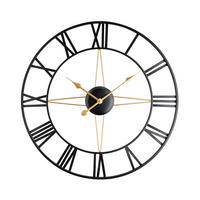 WANDUHR Industriano 70x70cm, Schwarz - Schwarz, Metall (70/4.5/70cm) - home&you