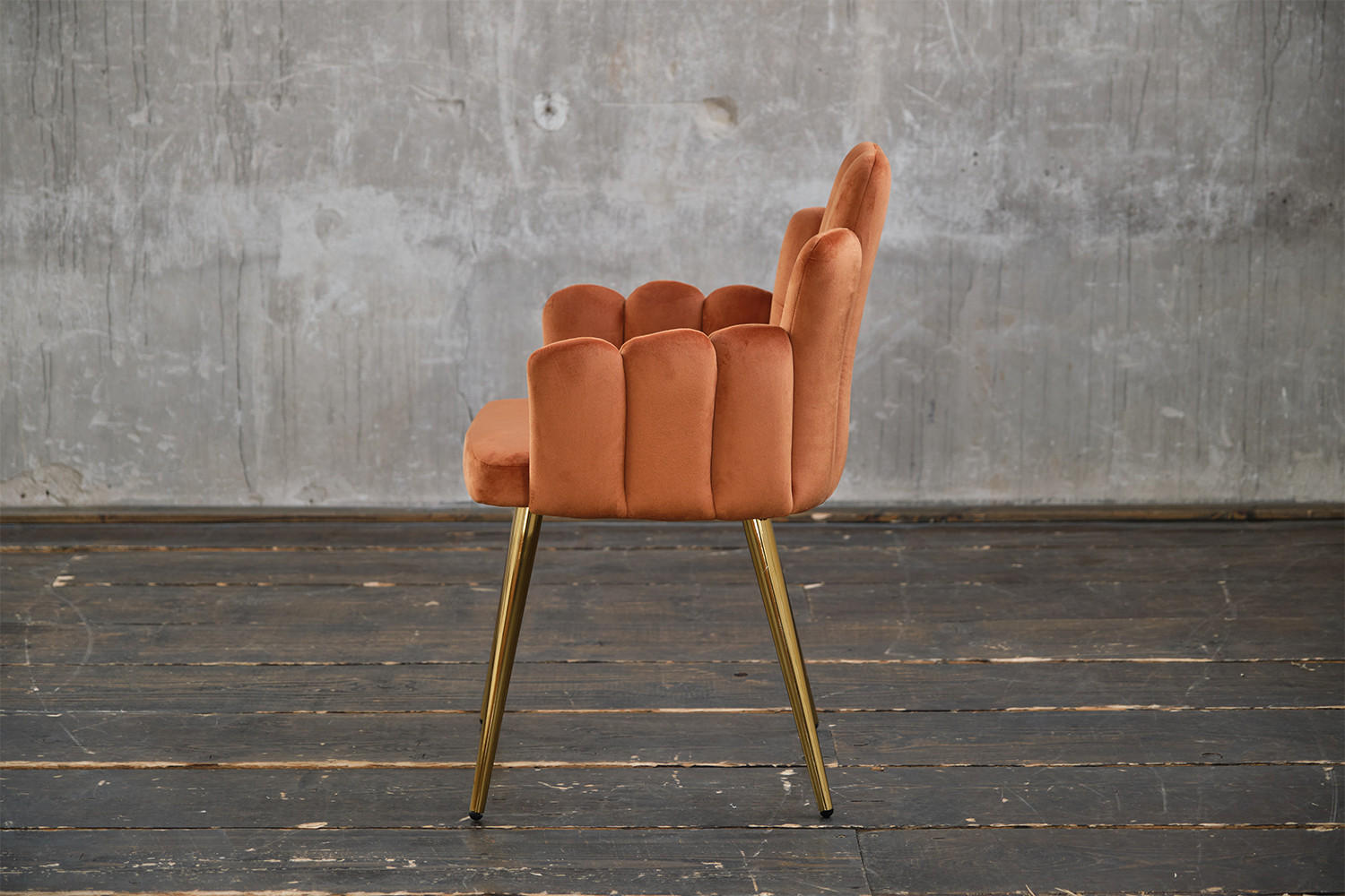 ESSZIMMERSTUHL FREJA Kupfer Velvet - Kupferfarben, Textil (59/86/55cm) - KAWOLA