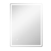 WANDSPIEGEL 60/80/4 cm silber aus Glas mit LED-Touch - Silberfarben, Glas (60/4/80cm) - OKWISH