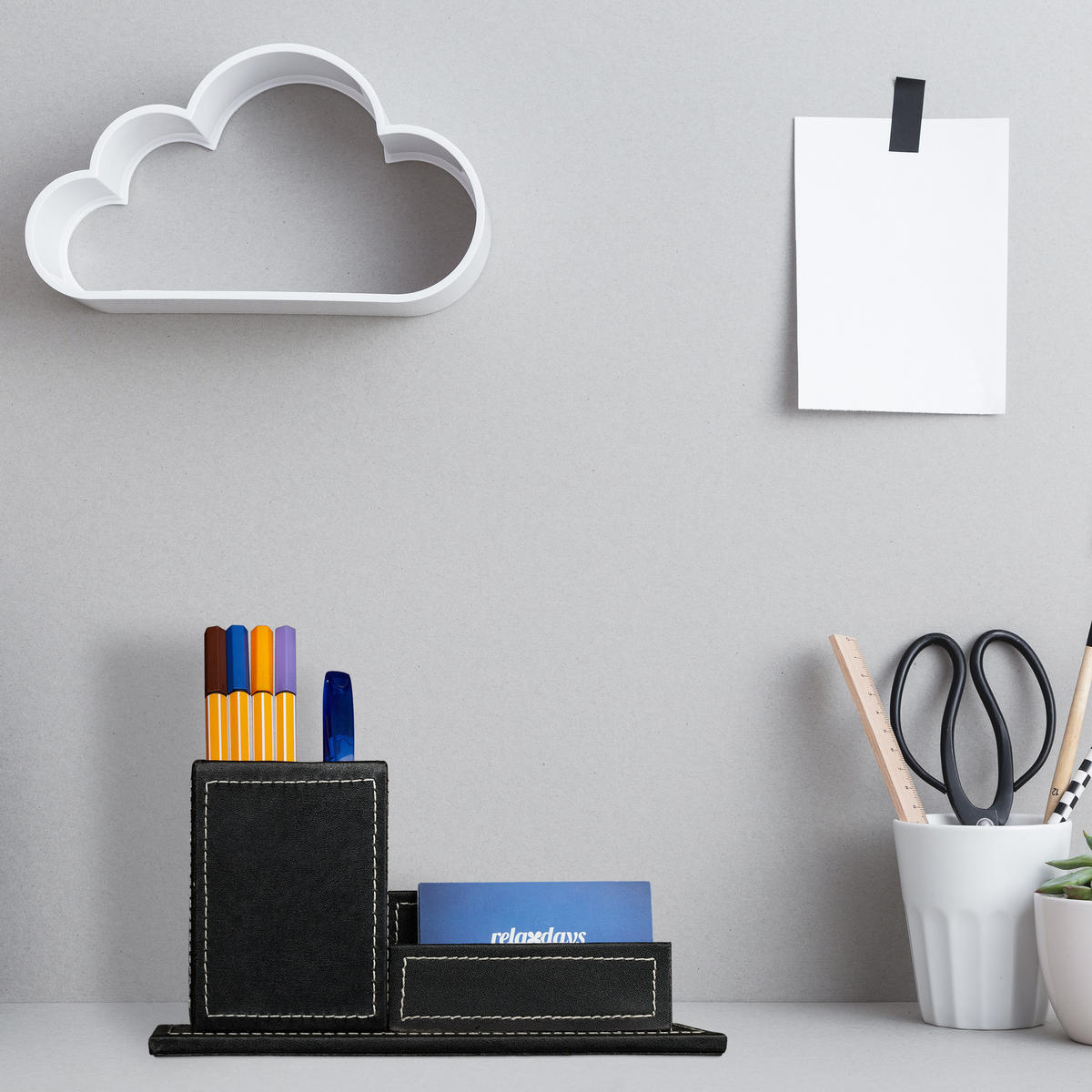 SCHREIBTISCH Organizer - Braun, Holzwerkstoff/Kunststoff (10/20/10.5cm) - Relaxdays