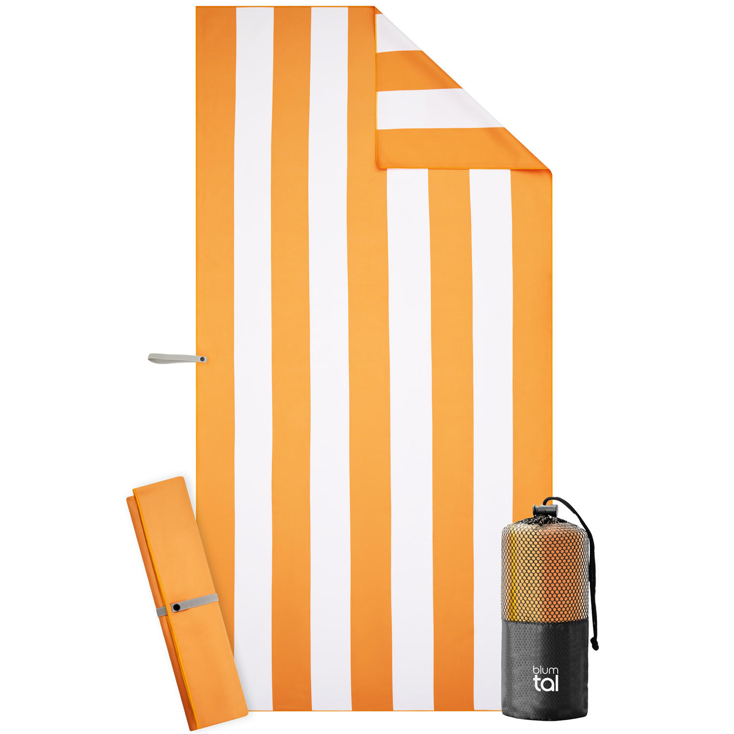 STRANDTUCH Thor 90/180 cm, Gelbe Streifen - Gelb/Weiß, Textil (90/180cm) - Blumtal