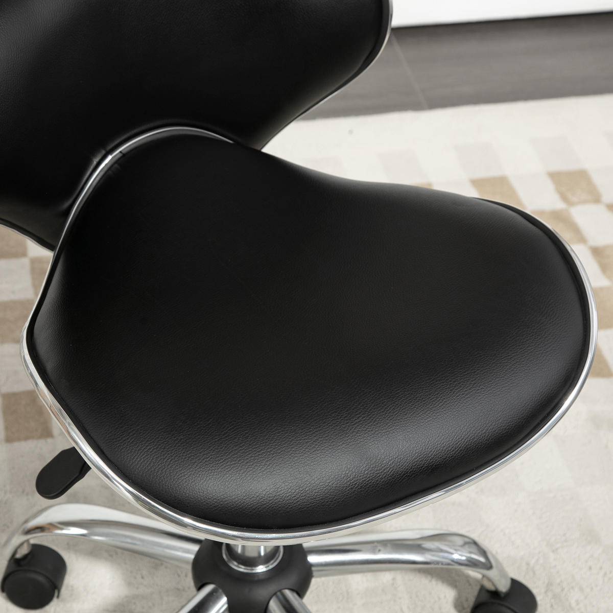 BÜROHOCKER DE-18041 höhenverstellbar 44-56 cm, Sattelform Schwarz - Schwarz, Metall (48/74/44cm) - ComfortXL