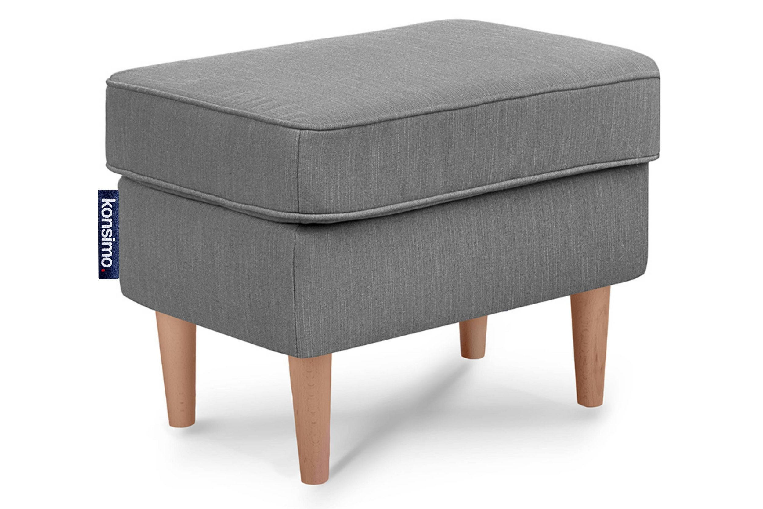 SITZHOCKER STRALIS zeitloses Design hohe Füße, grau - Grau, Textil (41/43/56cm) - KONSIMO®