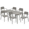 GARTENMÖBEL-SET GALIO, 8-tlg - Graubraun, Kunststoff - KONSIMO®
