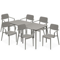 GARTENMÖBEL-SET GALIO, 8-tlg - Graubraun, Kunststoff - KONSIMO®