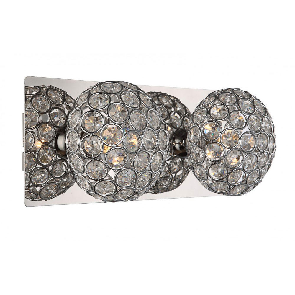 LED WANDLEUCHTE Kristalloptik Silber Chrom - Silberfarben, Metall (11/12/29cm) - Globo Lighting