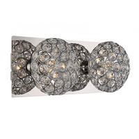 LED WANDLEUCHTE Kristalloptik Silber Chrom - Silberfarben, Metall (11/12/29cm) - Globo Lighting