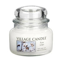 DUFTKERZE Pure Linen Weiß 254g Glas, Aromakerze, Raumduftkerze, Duftglas, Wellnesskerze, Frischeduft, Duftwachs, Wohndeko, Geschenkidee, Candle - Weiß, Glas/Paraffin (10cm) - Village Candle