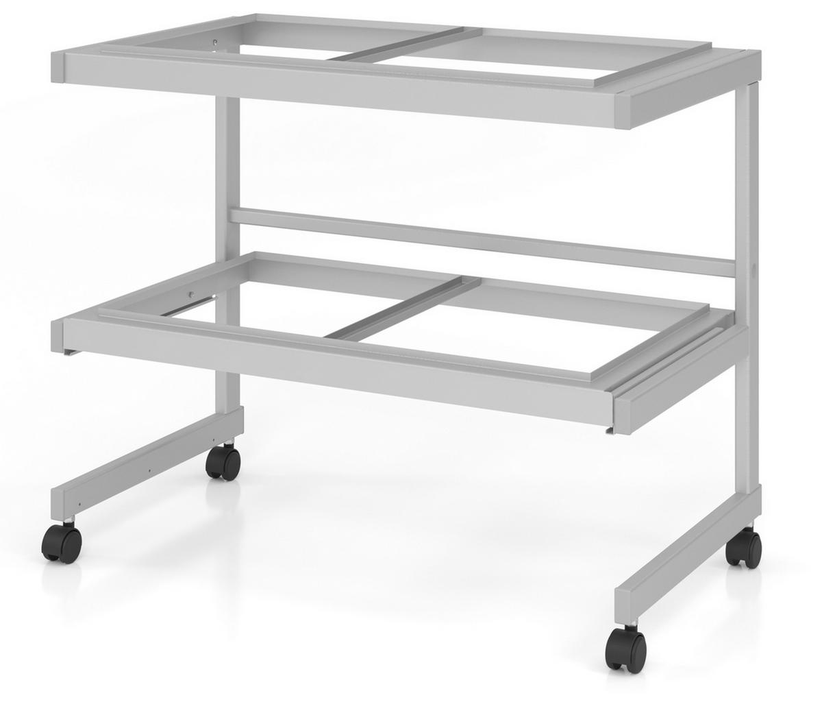 BÜROWAGEN auf Rollen 43/81/67 cm in Grau - Grau, Metall (81/67/43cm) - bümö