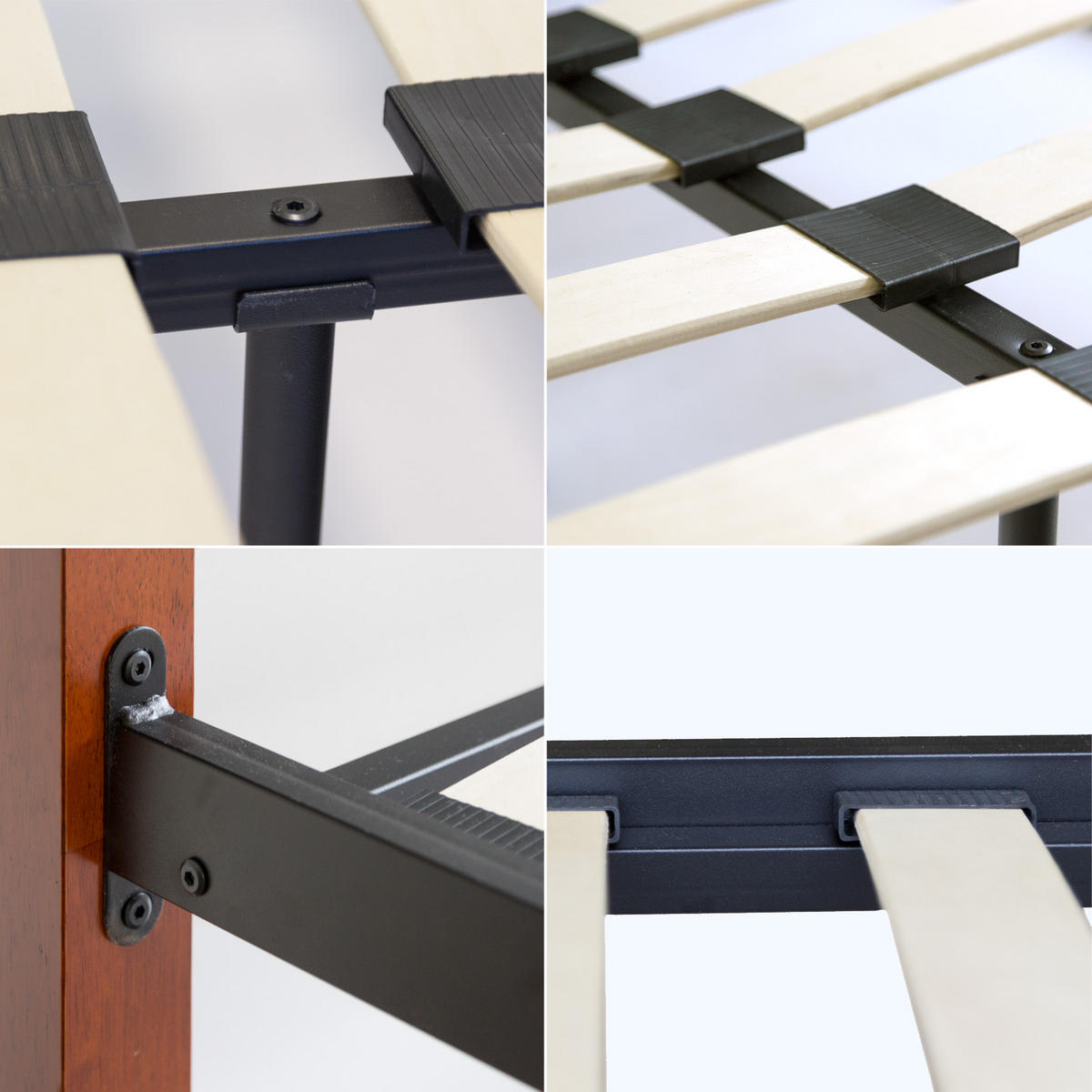 METALLBETT 180/200 cm in Schwarz Braun mit Lattenrost - Schwarz/Braun, Metall (180/200cm) - Homestyle4u