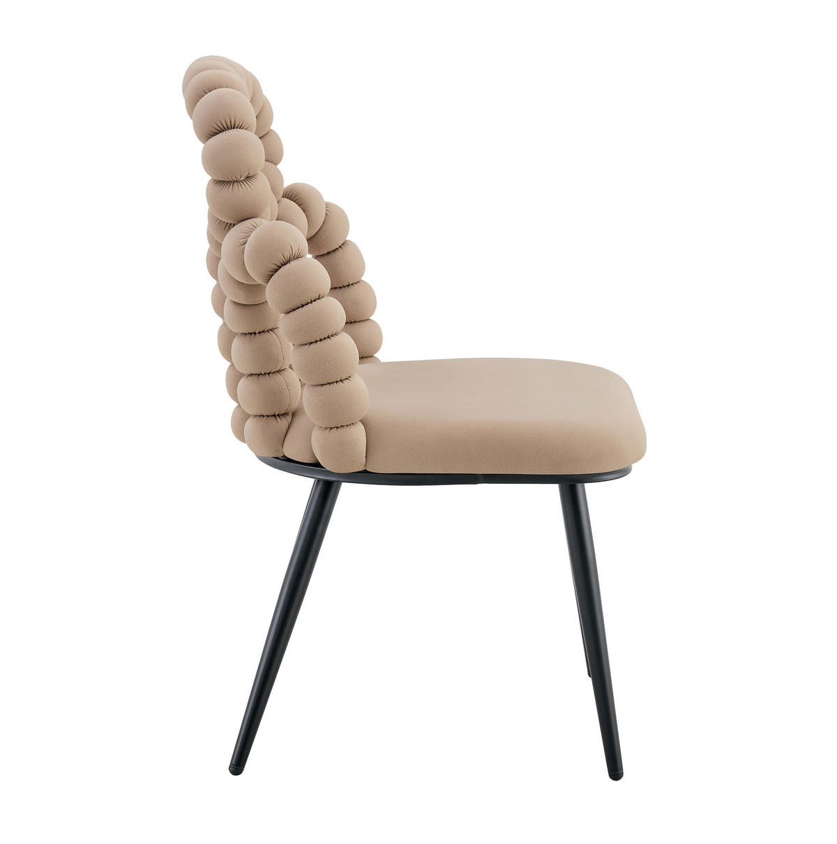 ESSZIMMERSTÜHLE 2er-Set mit Open-Back-Design Samt Camel Metall Schwarz - Braun, Metall (50/86/48cm) - Meubliv