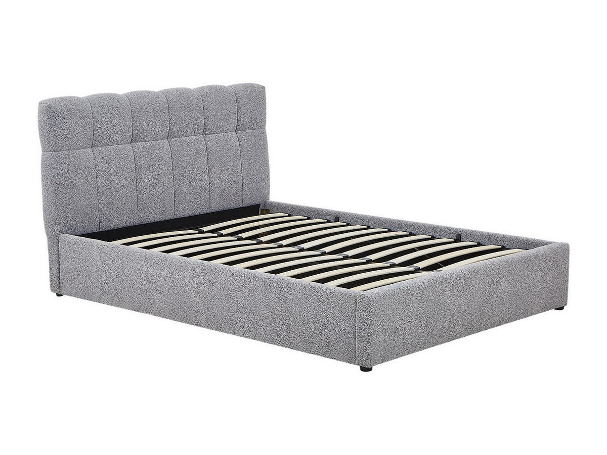 BETT mit Bettkasten - 2 Personen - Stoff - Grau - - Grau, Textil (160/200cm) - Vente-Unique