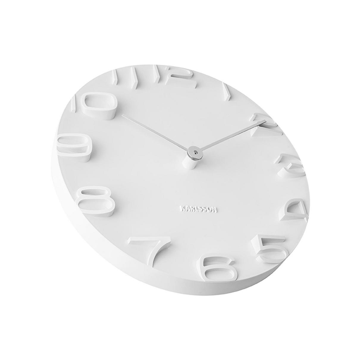 WANDUHR Edge Ø 42 cm - Weiß, Kunststoff (42/42/5cm) - Karlsson