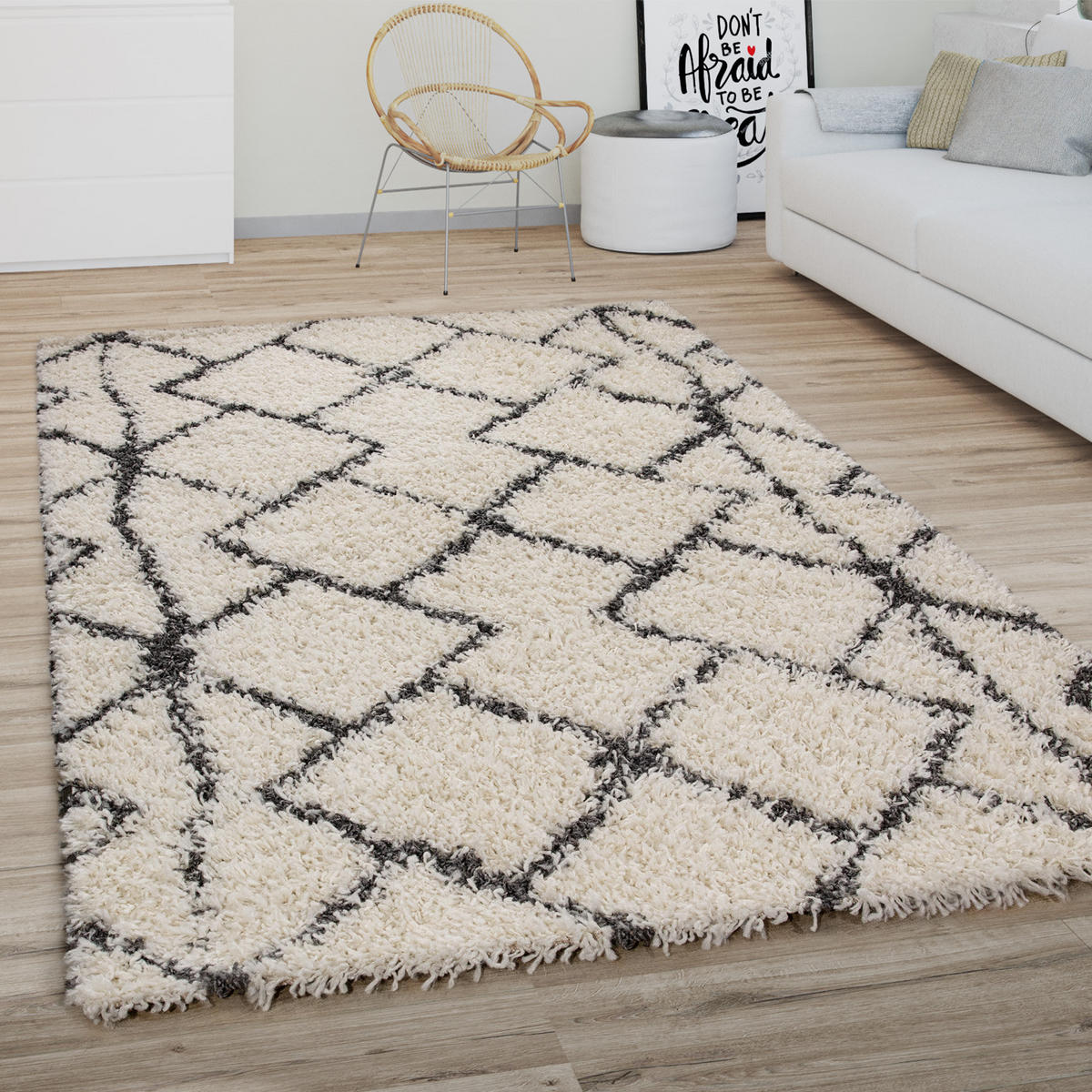 HOCHFLORTEPPICH 150/150 cm Kalmar 450 - Anthrazit, Textil (150/150cm) - Paco Home