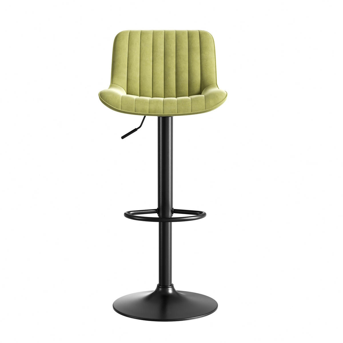 BARHOCKER 2er-Set Grün mit Samtbezug, höhenverstellbar und 360° drehbar - Grün, Metall (47/87/46cm) - PANGIVO