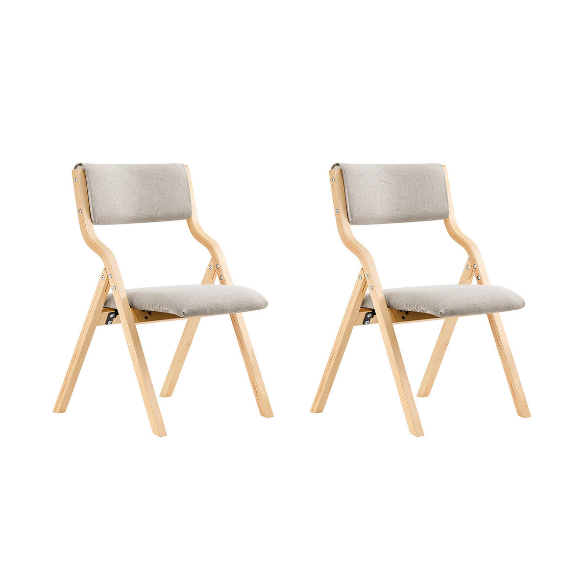 KLAPPSTÜHLEN 2 er set, Grau 48x80x54cm - Grau, Holz/Holzwerkstoff (54/80/48cm) - SoBuy