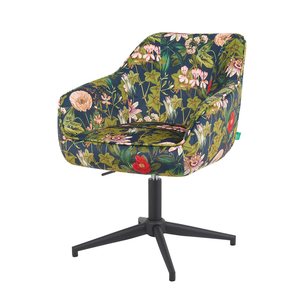 BÜROSTUHL Mika-Caro - Multicolor/Schwarz, Textil/Metall (60/79/61cm) - DUBI Möbel
