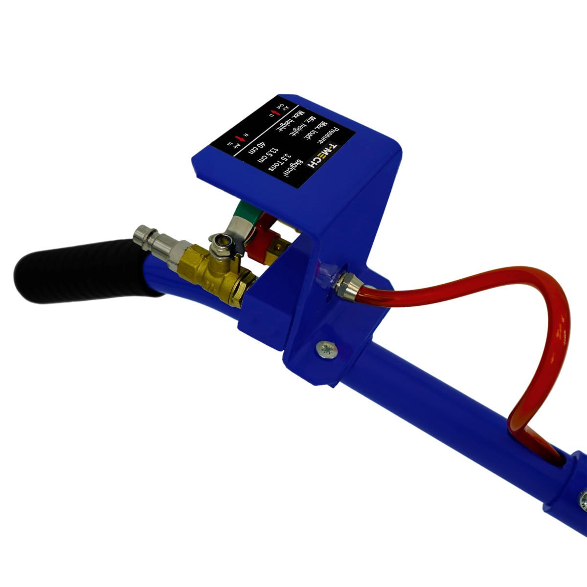 PNEUMATISCHER WAGENHEBER 3,5T mit Langem Hebelgriff - Blau, Metall (103/26/28cm) - Monstershop