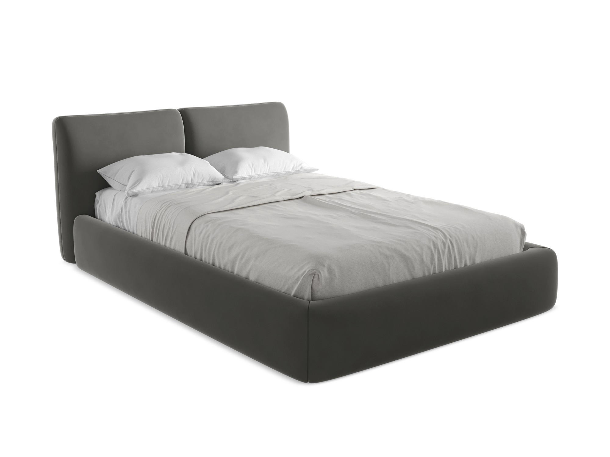 POLSTERBETT mit Bettkasten und Lattenrost 160x228 Grau - Dunkelgrau/Schwarz, Kunststoff/Textil (140/200cm) - Makamii