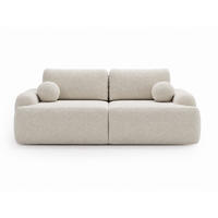 SOFA 260/106/81 Aurio Bouclé-Stoff Weiß - Weiß, Kunststoff/Textil (260/81/106cm) - Graingold