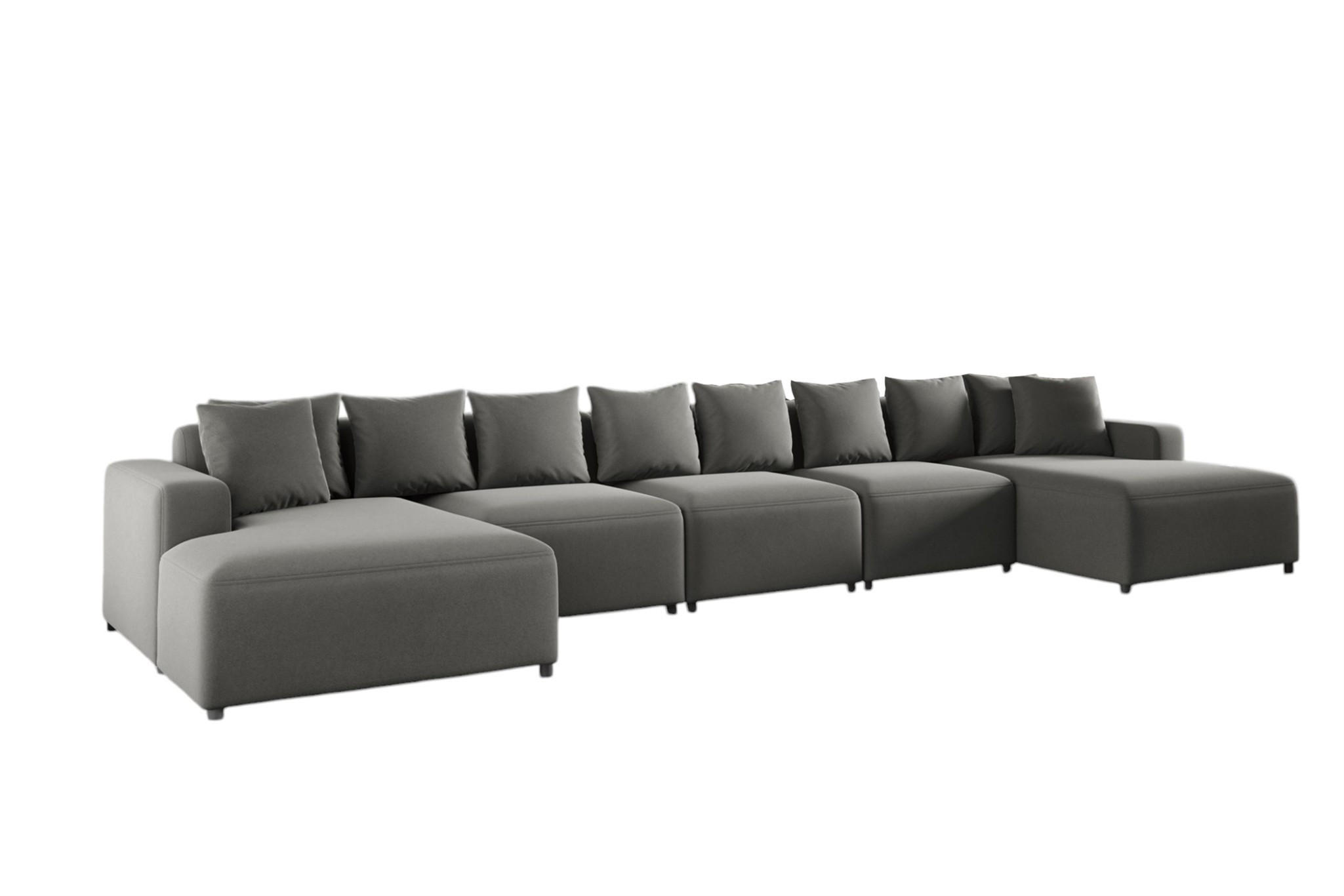 WOHNLANDSCHAFT Megan Xl In Salvador - Grau, Holzwerkstoff/Textil (517/75/165cm) - Fun Möbel