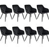ESSZIMMERSTUHL 8er Set Marilyn 58 x 62 x 82 cm schwarz - Schwarz, Textil (58/82/62cm) - tectake