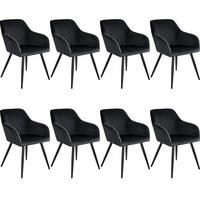 ESSZIMMERSTUHL 8er Set Marilyn 58 x 62 x 82 cm schwarz - Schwarz, Textil (58/82/62cm) - tectake