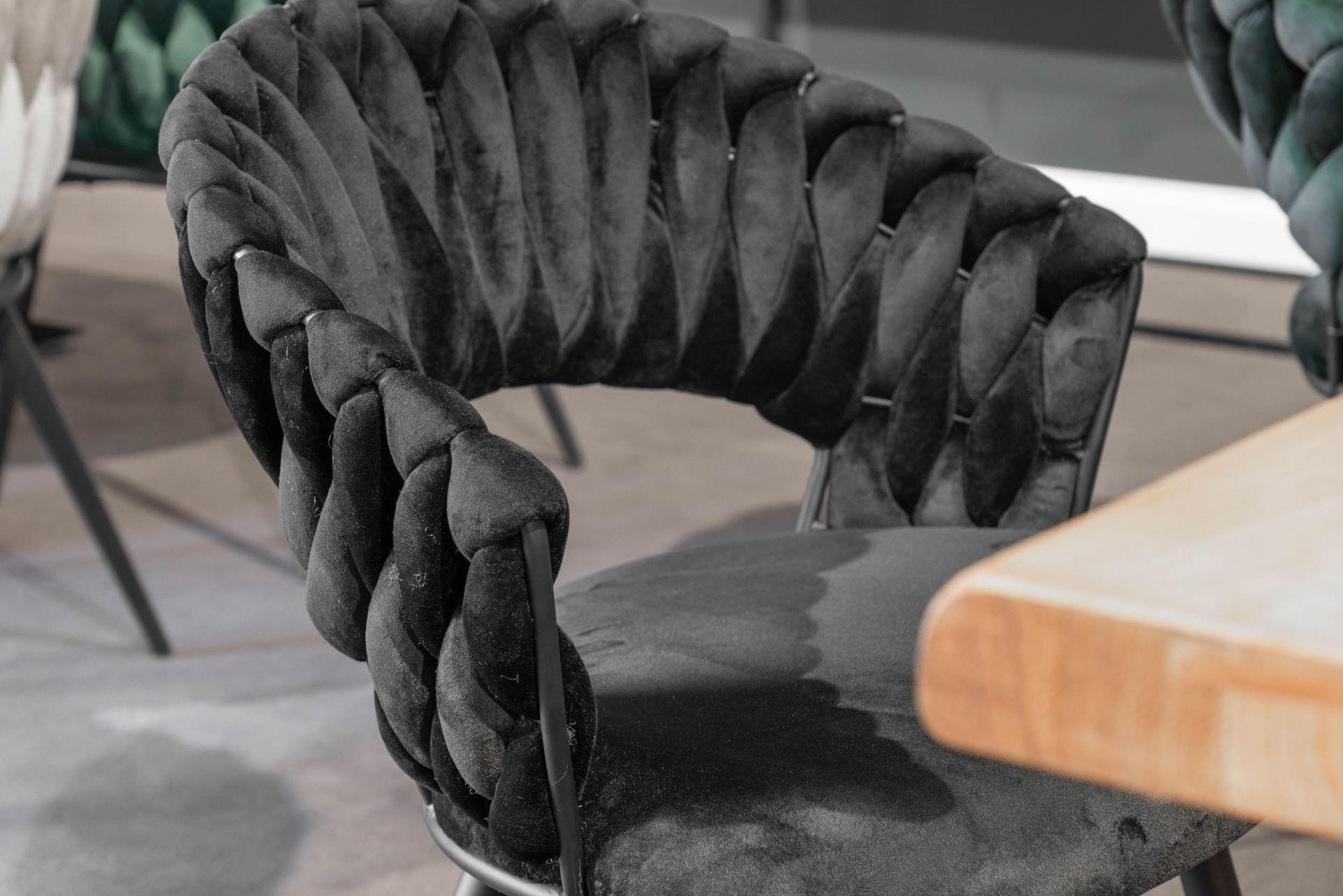 ESSZIMMERSTUHL Liv, Samt, Schwarz - Schwarz, Textil (60/80/58cm) - dasmöbelwerk