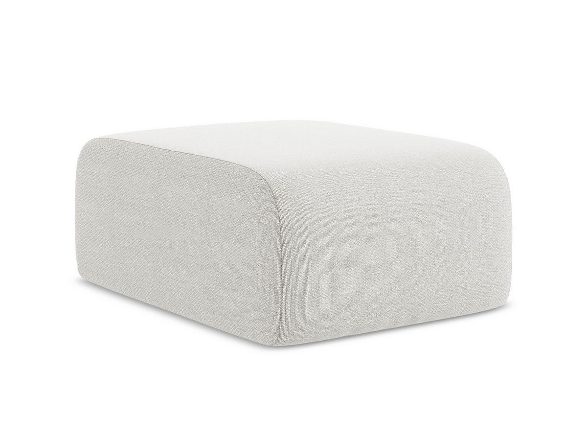 POUF Bouclé Stoff Weiß - Schwarz/Weiß, Holzwerkstoff/Kunststoff (72/42/94cm) - Makamii