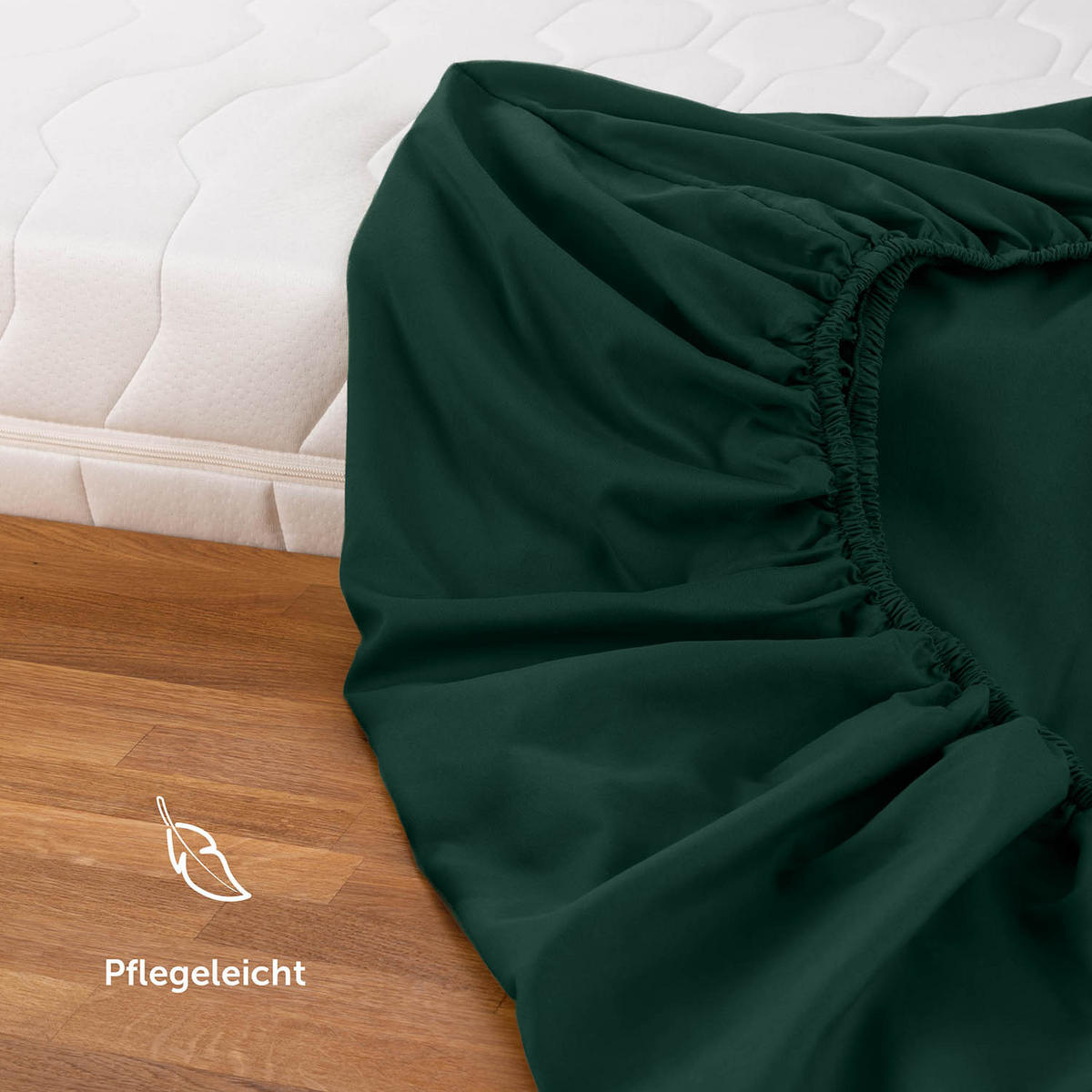 SPANNBETTLAKEN 135/190/30 cm Dunkelgrün - Dunkelgrün, Textil (135/190cm) - Blumtal