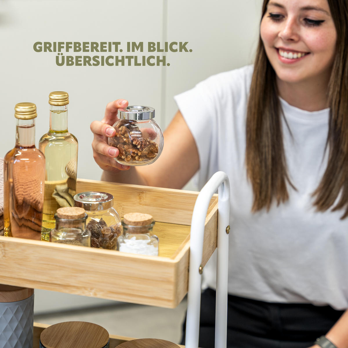 KÜCHENROLLWAGEN, weiß - Weiß, Holz (50/69.5/28cm) - eluno