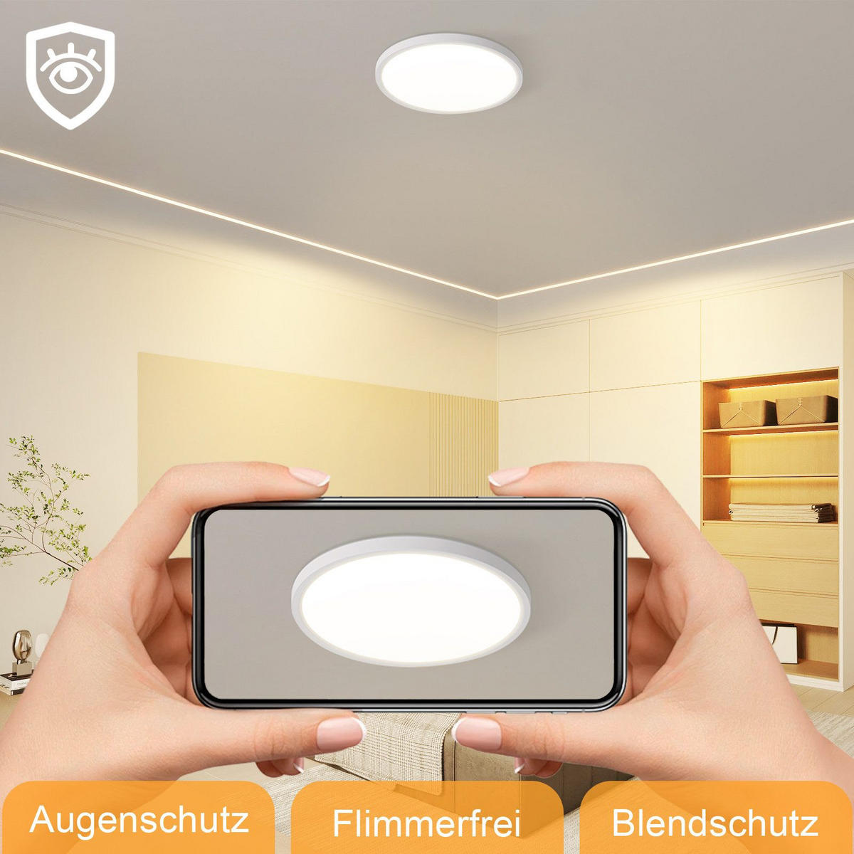 LED-DECKENLEUCHTE Lupton 30/30/2.6cm - Weiß, Kunststoff (30/30/2.6cm) - Nettlife