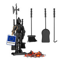 SETȘEMINEU Negru 4-piese fontă - negru, metal (21/72/12.5cm) - Relaxdays