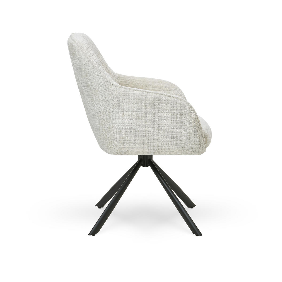 ESSZIMMERSTUHL 2er Set Sitzfläche 180° drehbar, Mikrofaser Weiß - Weiß, Textil/Metall (62/89/67cm) - Elementi