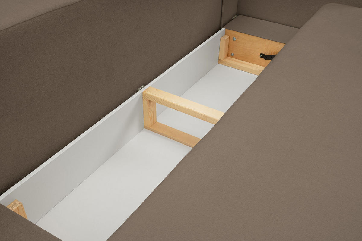 SOFA Olena - Braun (Sicuro 45) - Hellbraun, Holzwerkstoff (238/86.5/101cm) - Möblo