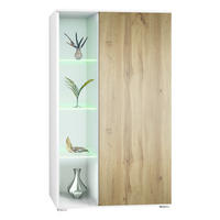 VITRINE Davos Eiche Wotan - Eiche Wotan, Holzwerkstoff (71.5/134/35cm) - Vladon