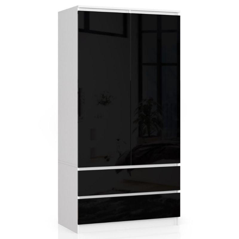 RAUMHIRSCH FURNITURE ŠATNÍK bílý, černý lesk 180/90/51
