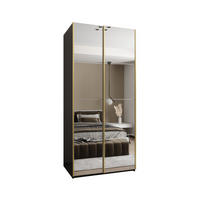 SCHWEBETÜRENSCHRANK 245,5/100/64 2-türig - Goldfarben/Schwarz, Holz/Metall (100/245/64cm) - Abiks Möbel