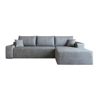 ECKSOFA 270/175/83 cm in Grau aus Cord mit weicher Polsterung - Grau, Textil (175/270cm) - Flora Grace