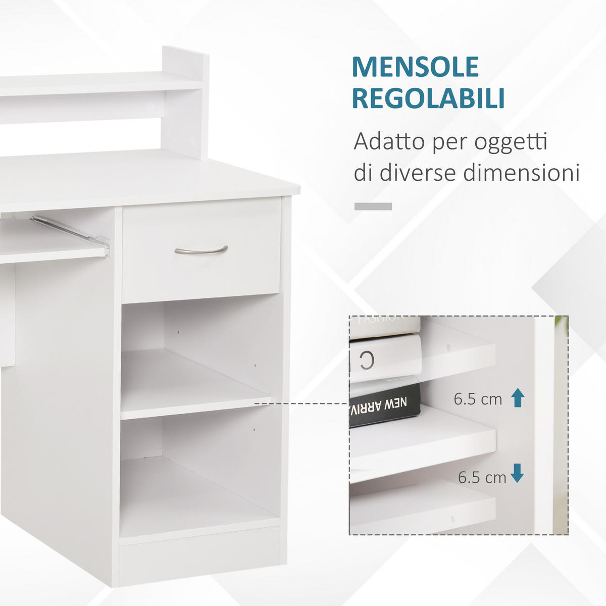 BÜROTISCH Weiß 1 Stück - Weiß, Holzwerkstoff (120/60/95.5cm) - GiPP
