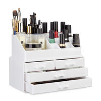 MAKEUP Organizer - Weiß, Kunststoff (24/19/13.5cm) - Relaxdays