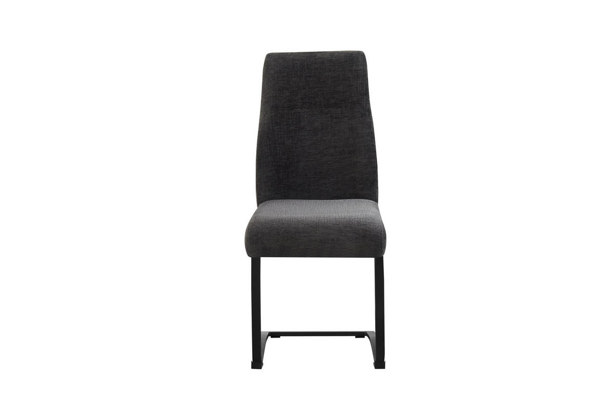 SCHWINGER-STUHL 2er Set Madrid Stühle in Anthrazit - gemütliches Design - B/H/T: 43x98x59 cm - Anthrazit, Textil (59/98/43cm)