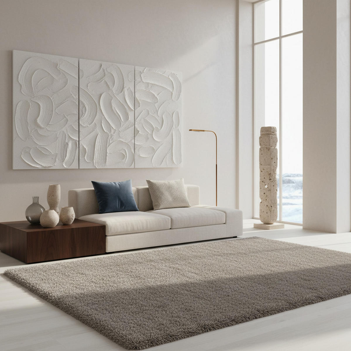 HOCHFLORTEPPICH Shaggy Uni Kuschelig Waschbar Wohnzimmer Strapazierfähig Beige 200x290 cm – SALZACH - Beige, Textil (290/200cm) - KADIMA DESIGN