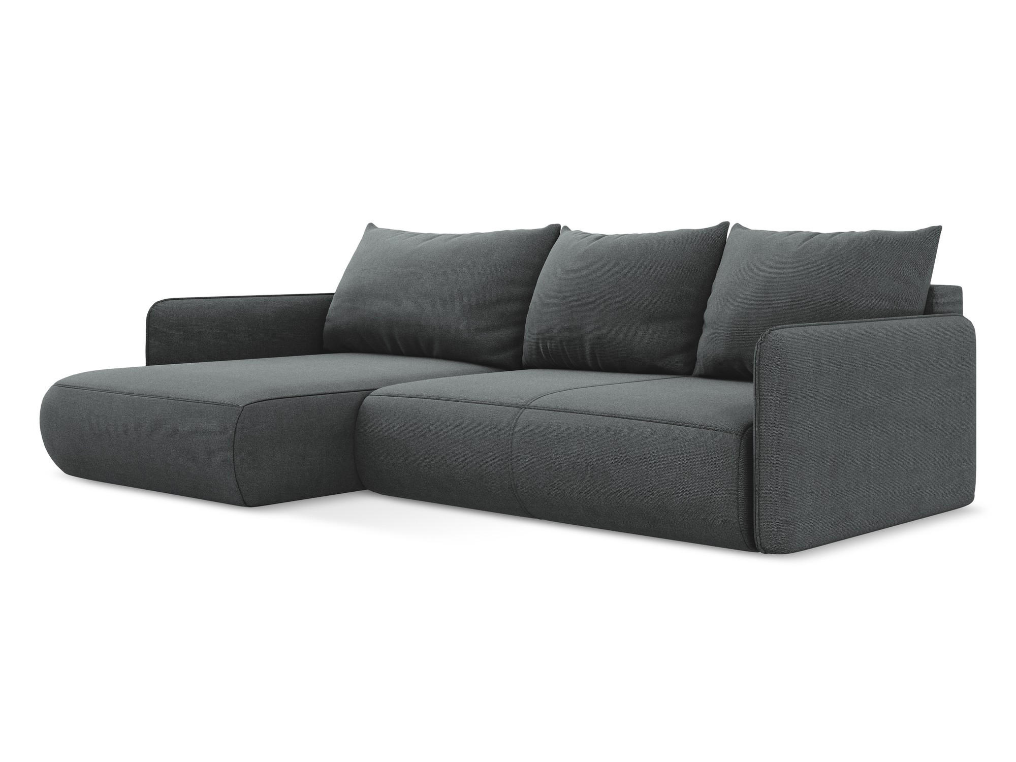 ECKSOFA mit Schlaffunktion Strukturstoff Stoff Grau - Schwarz/Grau, Kunststoff/Textil (148/240cm) - Makamii