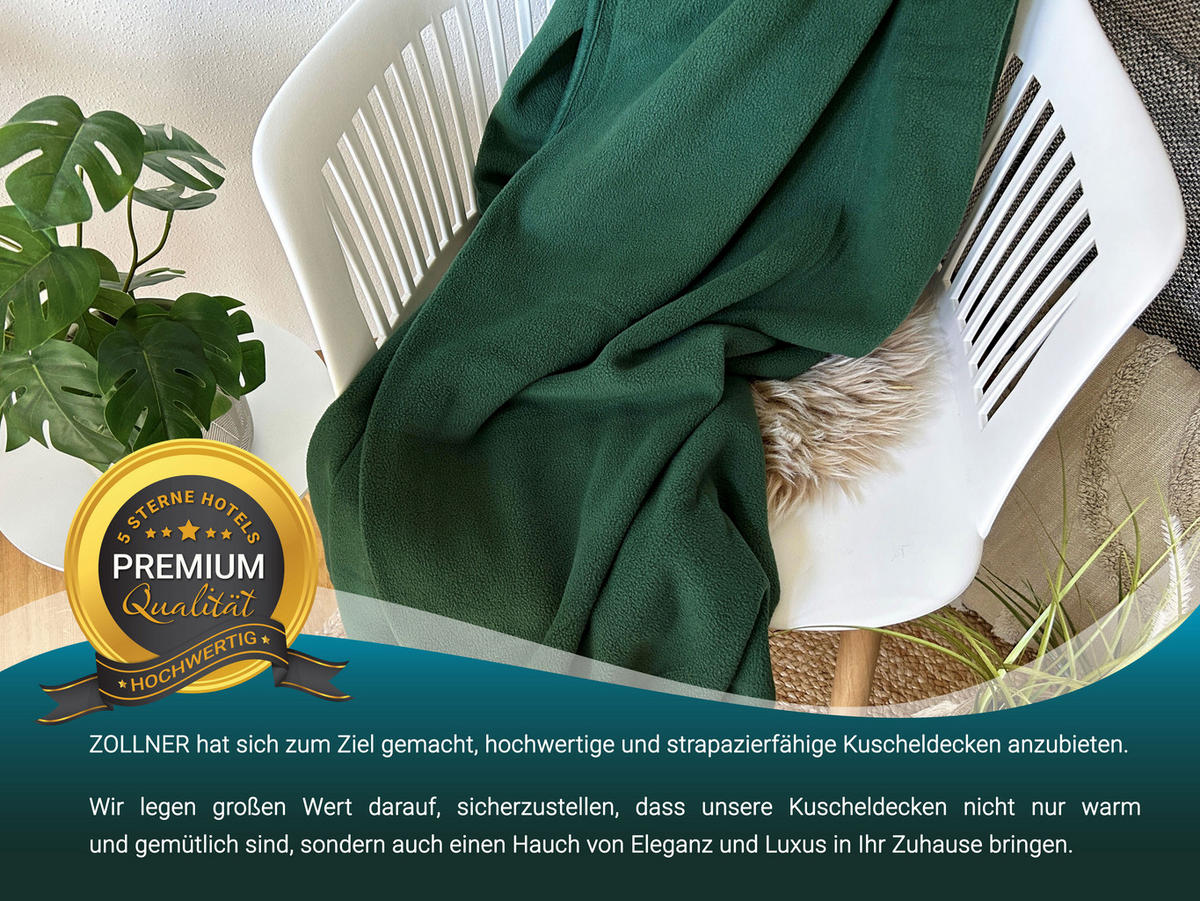 KUSCHELDECKE, 130x170 cm, 100% Polyester, Grün - Dunkelgrün, Textil (130/170cm) - Zollner