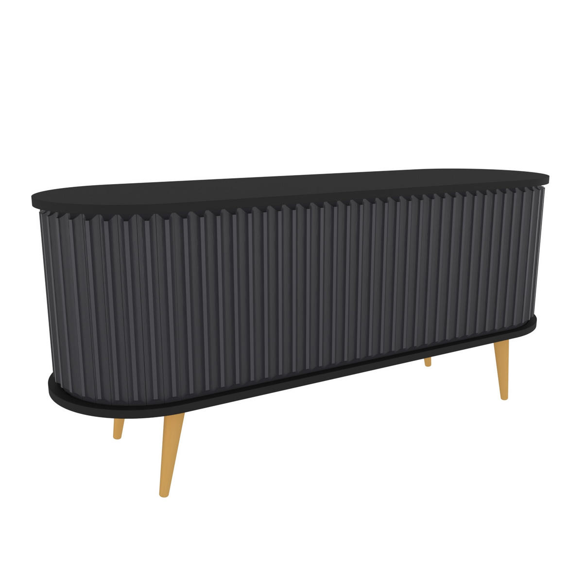 TV-ELEMENT Stor Schwarz Anthrazit - Anthrazit/Schwarz, Holz/Holzwerkstoff (43/64/140cm) - Decorotika